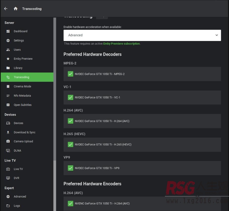 图片[11]-unraid 安装NVIDIA驱动并emby/plex调用转码加速docker-RSG-人生观